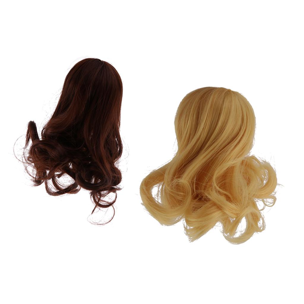 2PCS Dolls Curly Wig Hair For 1/6 BJD SD Dollfie Dolls DIY Making Accessory