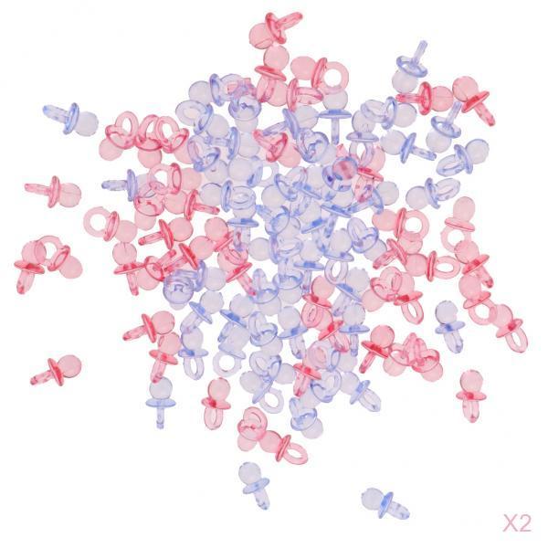 200pcs Mini Pacifier Charms Game Prizes Gifts Baby Shower Favor Pink Blue