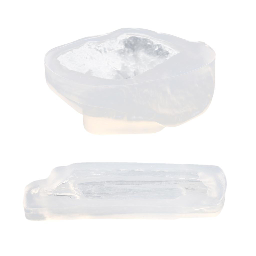 2 Pieces Wood Stone Shape Silicone Mould Mold for Ornament Resin Casting