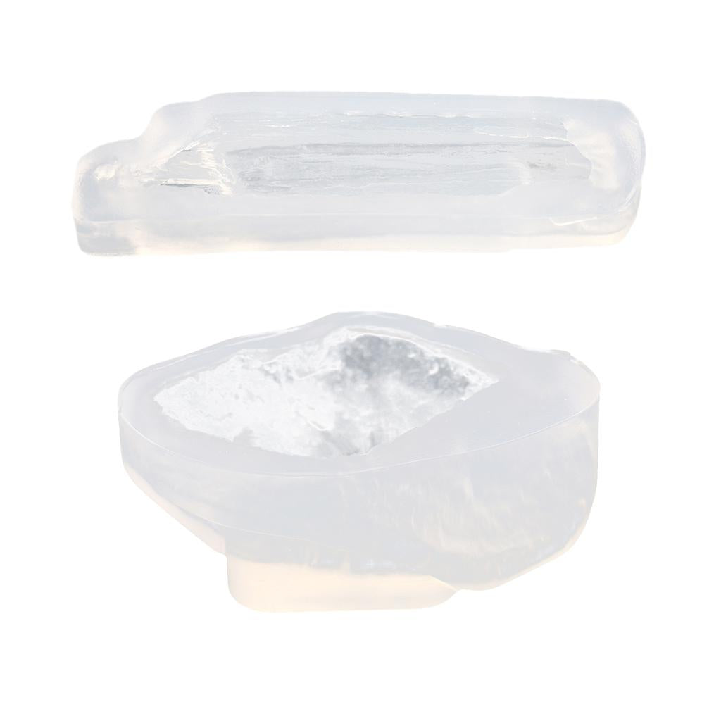 2 Pieces Wood Stone Shape Silicone Mould Mold for Ornament Resin Casting