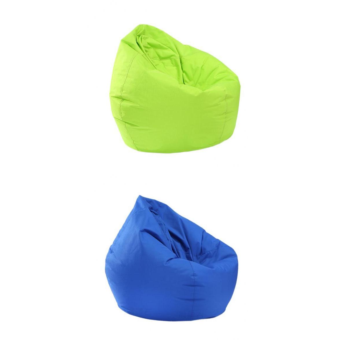 2 Pieces Waterproof Stuffed Animal Storage Bean Bag Cover Royal Blue & Green