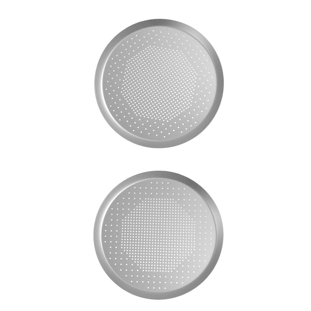 2pcs Anodized Aluminum Alloy Pizza Baking Plate Nonstick Coating 10 inch