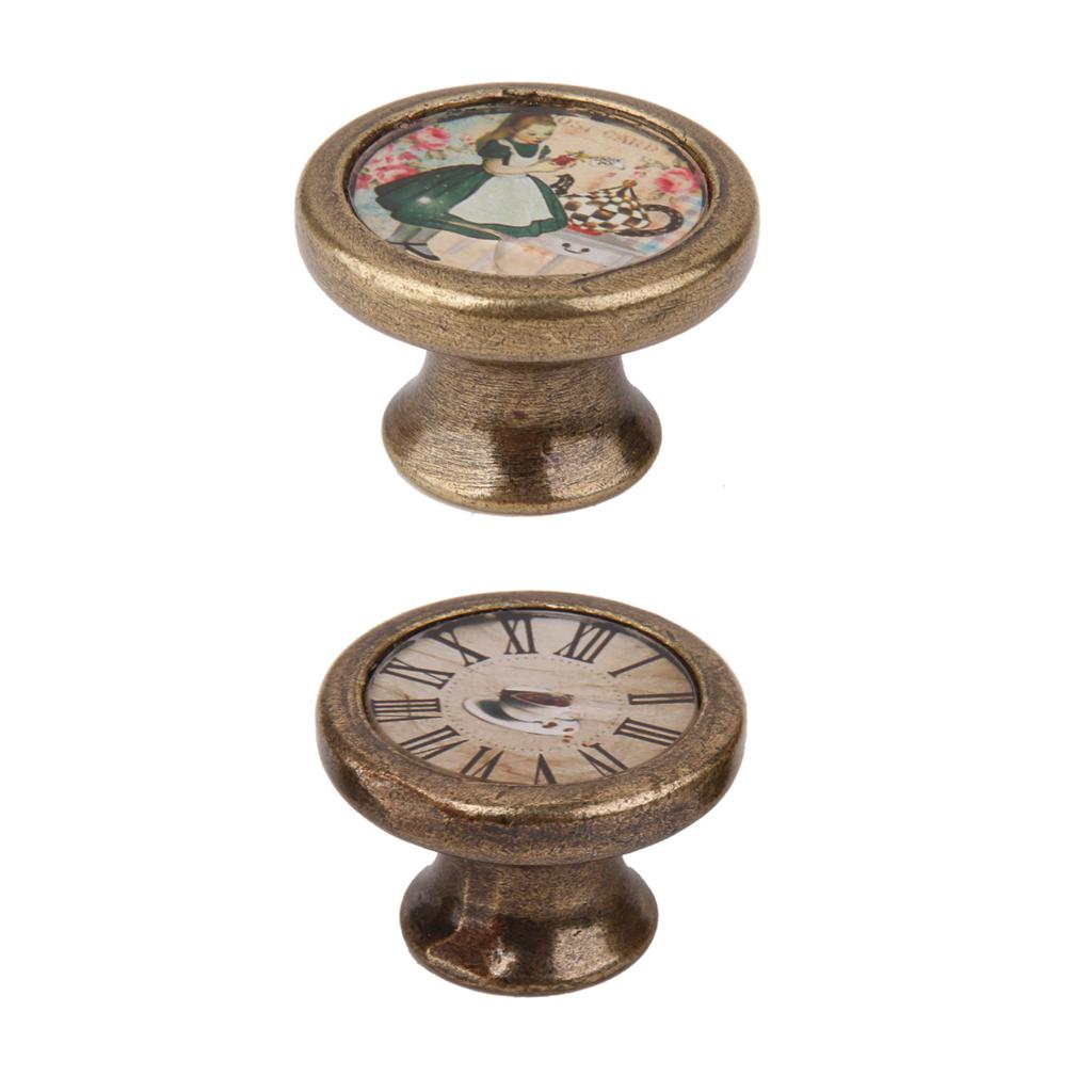 2Pcs Vintage Cabinet Door Drawer Wardrobe Bin Handle Pull Knob Hardware