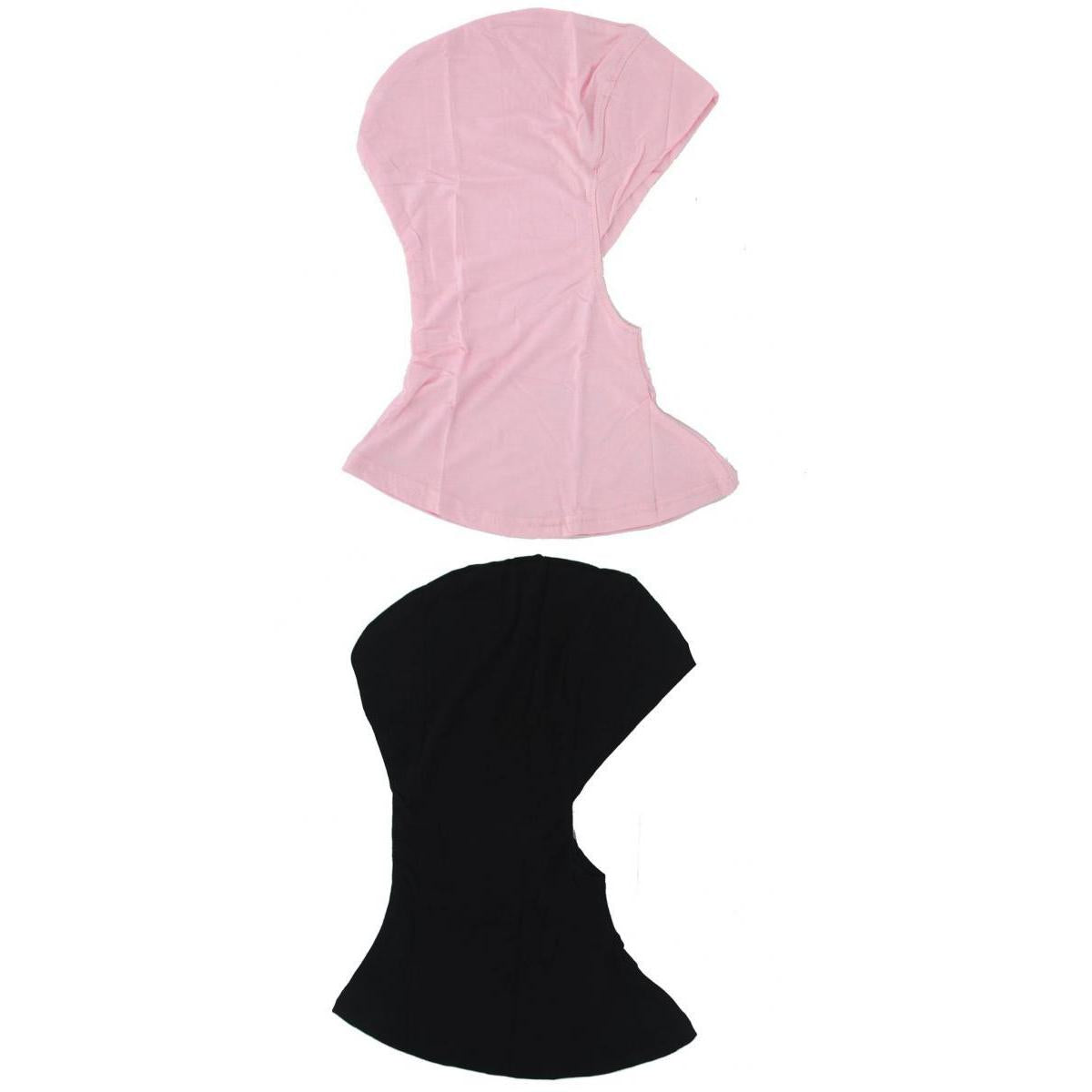 2 Pieces Muslim Full Cover Hijab Cap Islamic Underscarf Solid Neck Head Hats
