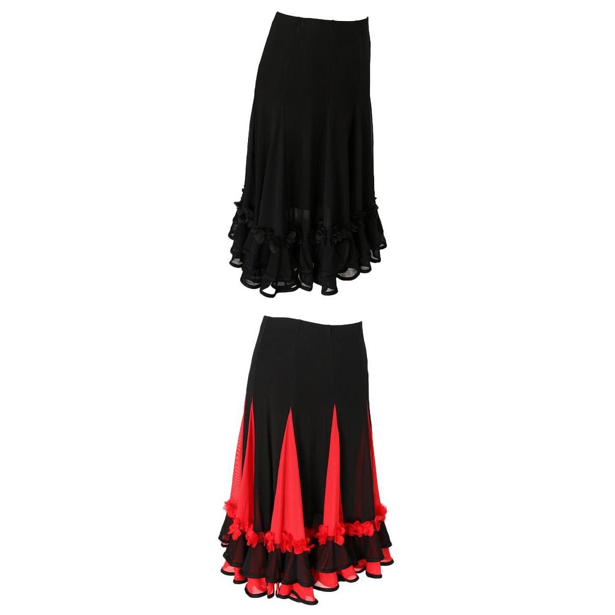 2 Pieces Lady Dance Skirt Ballroom Dance Skirt Dress Party Costume Dancewear