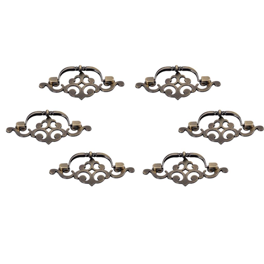 6x Antique Bronze Jewelry Box Pull Knob Retro Drawer Cabinet Door Handle #1