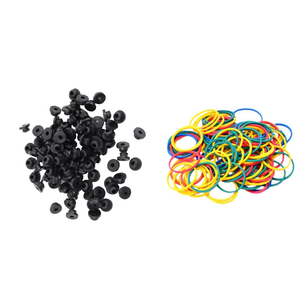 200x Elastic Rubber Bands Rubber Nipples For Tattoo Machine Supplies Set