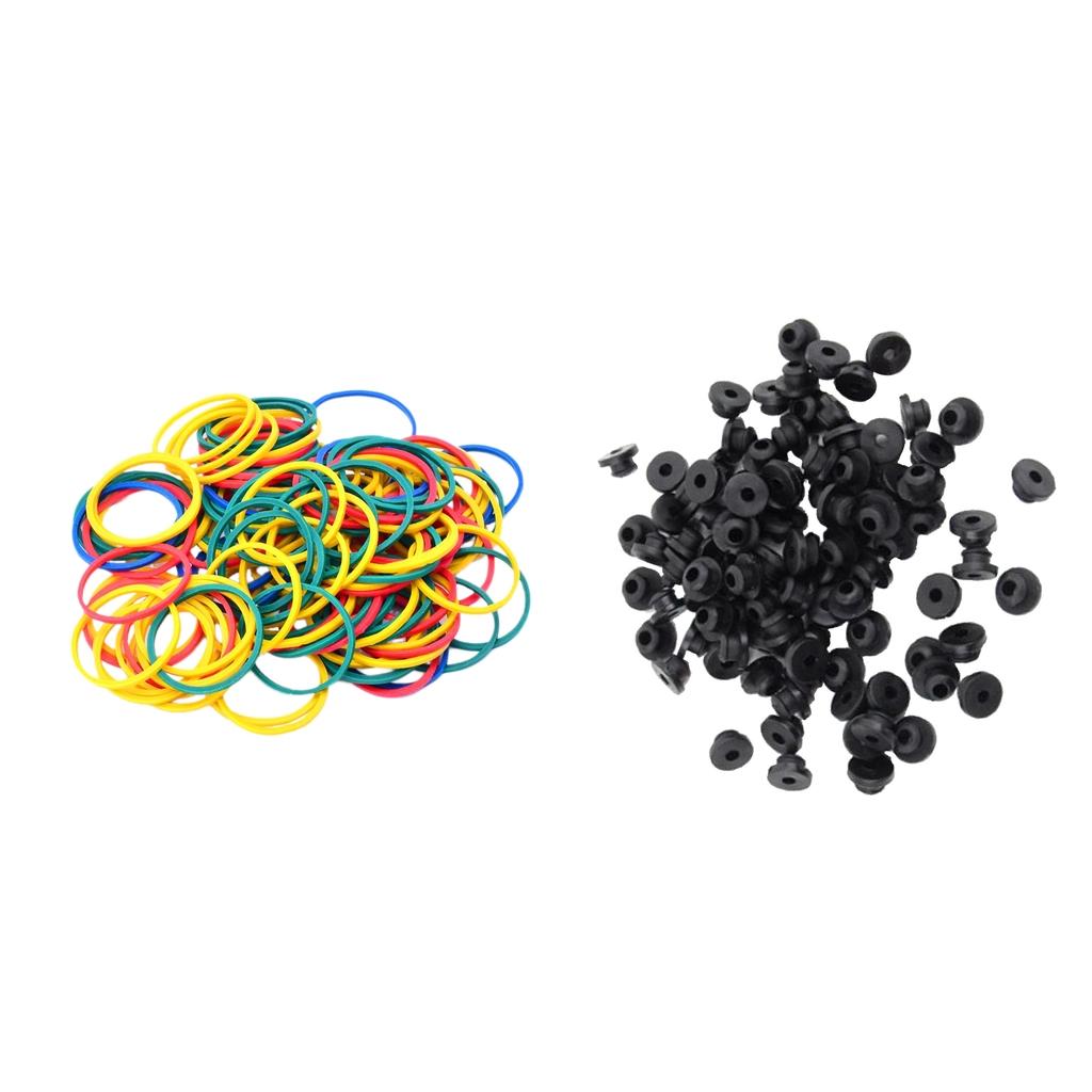 200x Elastic Rubber Bands Rubber Nipples For Tattoo Machine Supplies Set