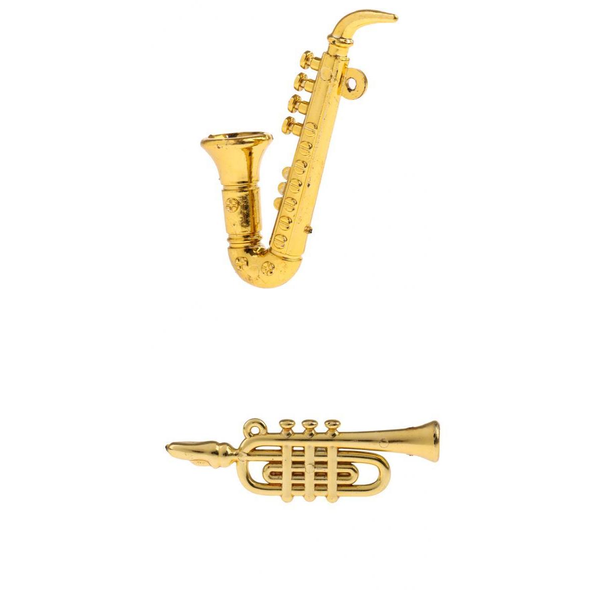 1/12 Dollhouse Miniature Musical Instrument Curved Pipe & Saxophone Model