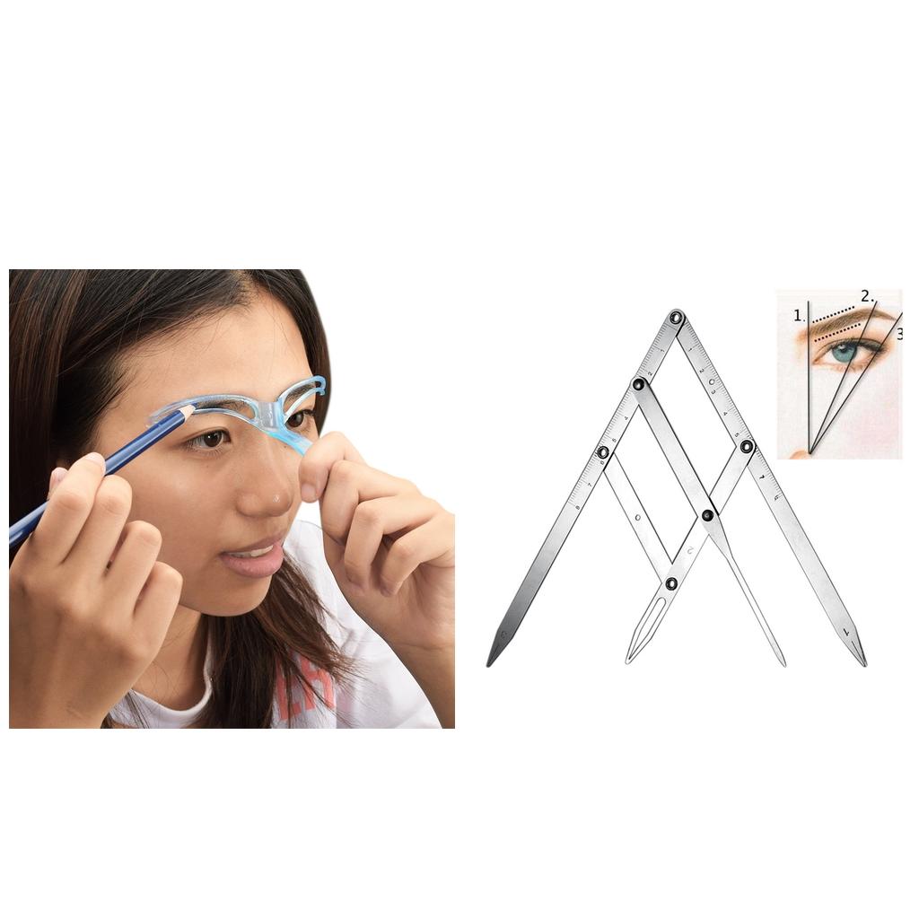 2Pcs Eyebrow Stencil Ruler Template Shaper Caliper Eyebrow Shaping Grooming