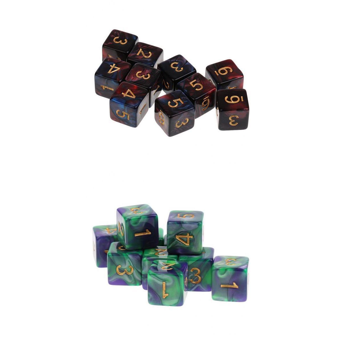 20 Pieces 16mm Six-sided Acrylic Dice Family Set for D&D TRPG Dice Cup Game