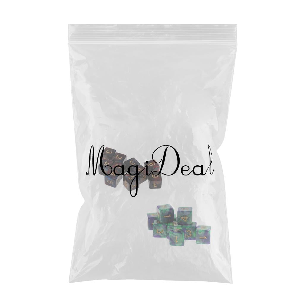20 Pieces 16mm Six-sided Acrylic Dice Family Set for D&D TRPG Dice Cup Game