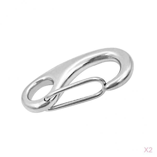 2 Pieces Heavy Duty 2 50mm Spring Gate Snap Hook for Carabiner Swing Silver"