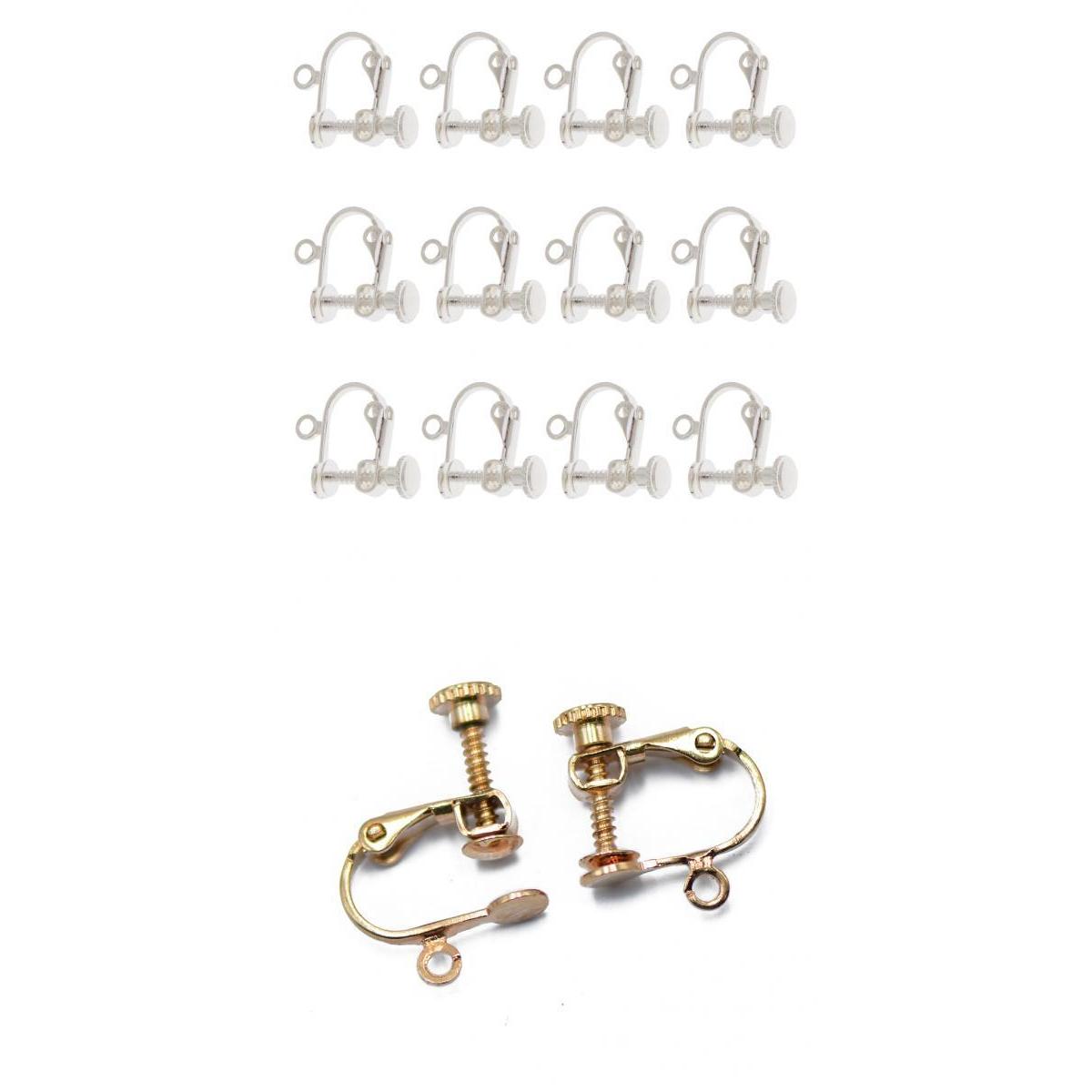 24 Piece Non Piercing Copper Adjustable Screw Earring Clips Rose gold Silver
