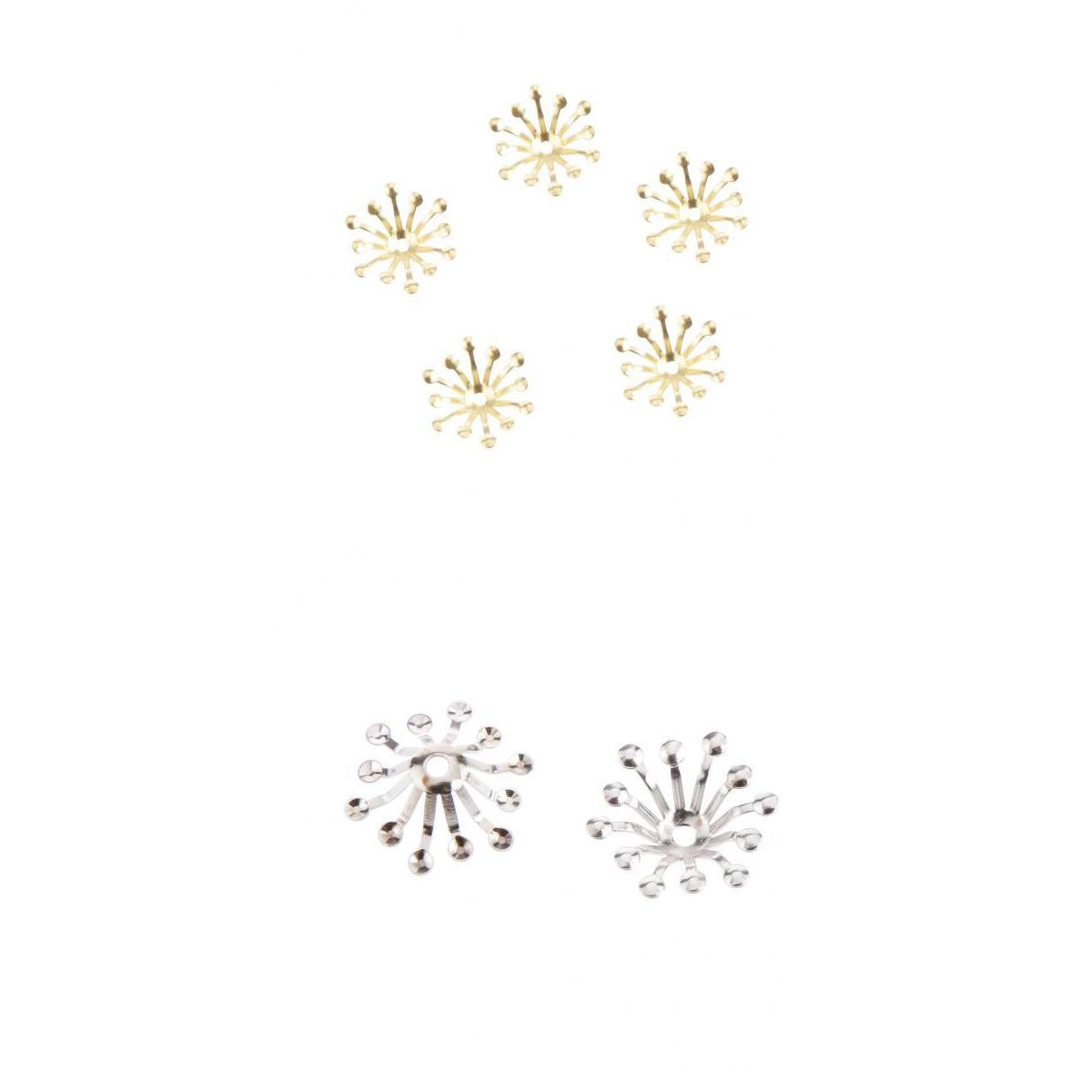 200 Pieces 13mm Bead Cap Ends Accessories Jewelry Findings Craft Silver Gold