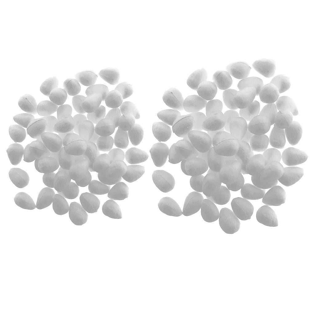 200 Pcs Water Drop Shaped Styrofoam Foam Flower Heart DIY Crafts 19 & 46 mm