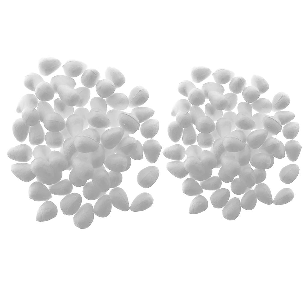 200 Pcs Water Drop Shaped Styrofoam Foam Flower Heart DIY Crafts 19 & 46 mm