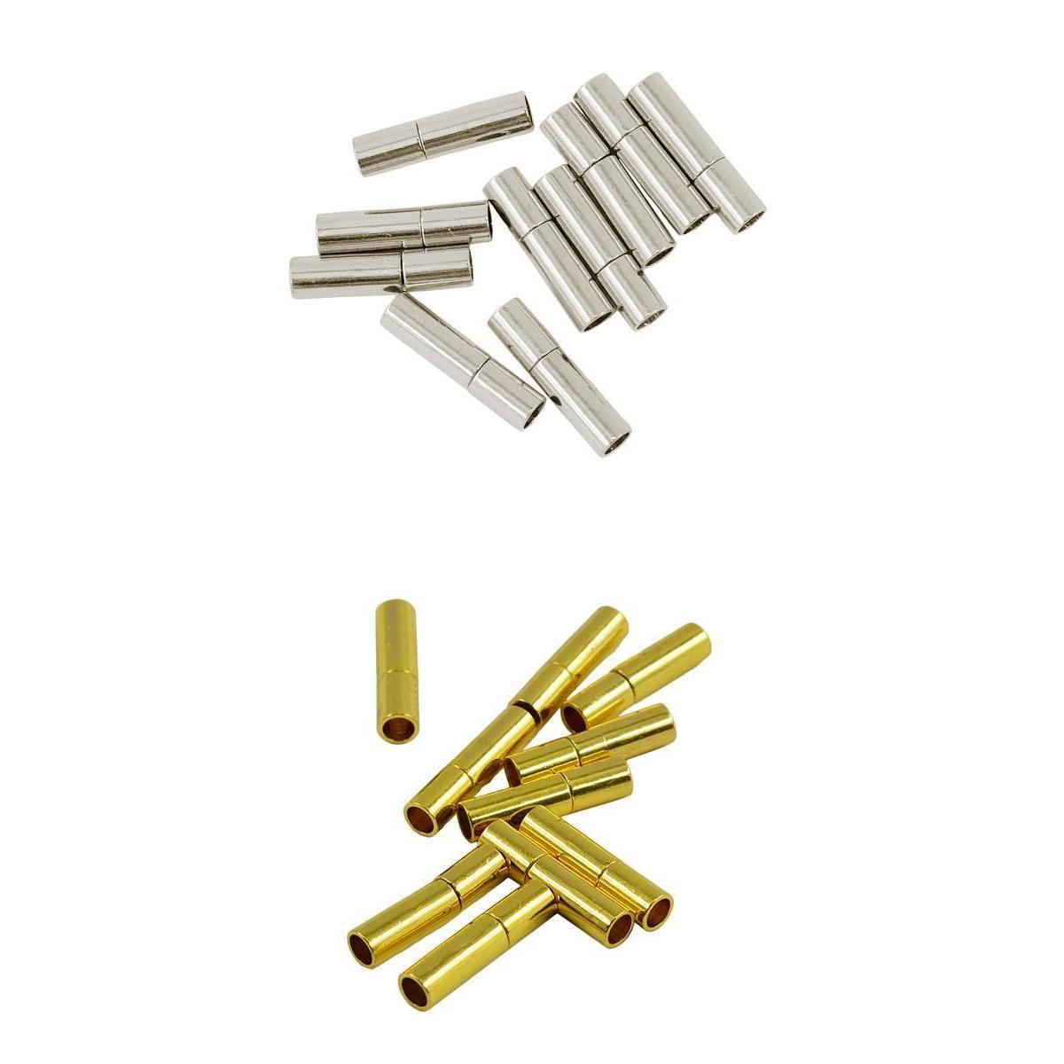 20 Sets 3mm Leather Bayonet Push Clasps Leather Cord Ends Jewelry DIY Silver