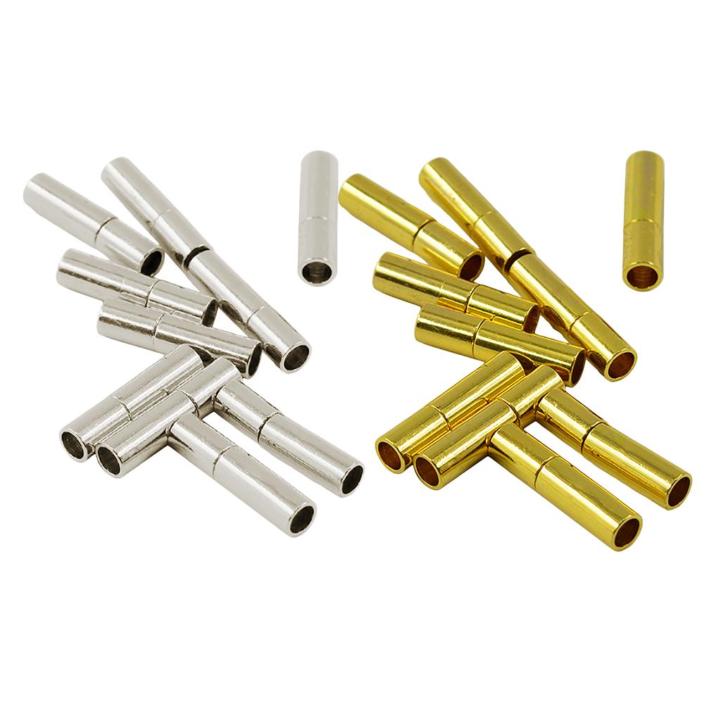 20 Sets 3mm Leather Bayonet Push Clasps Leather Cord Ends Jewelry DIY Silver