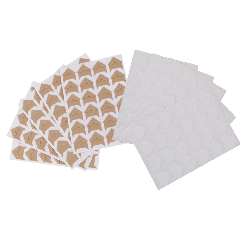 10 Sheets 240pcs DIY Photo Album Scrapbook Corner Stickers White Brown