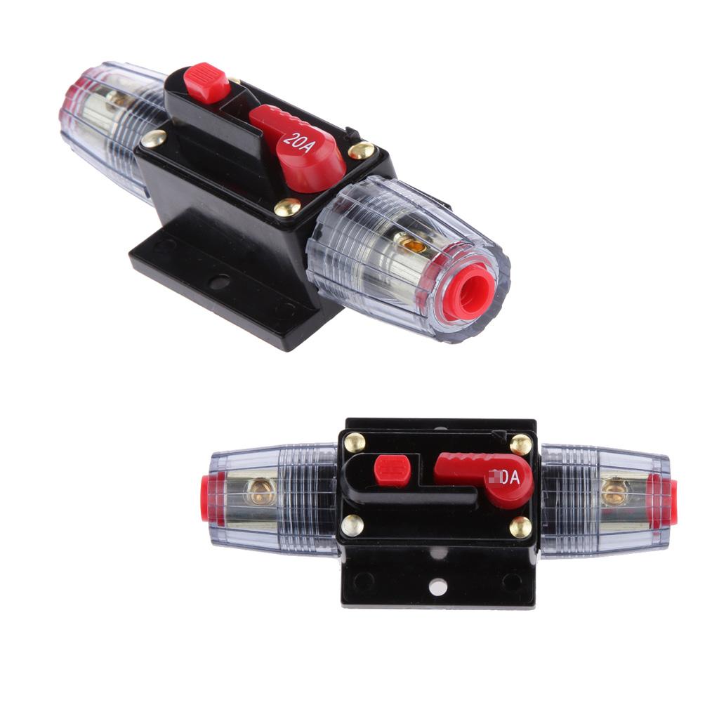 12V-24V Inline Auto Circuit Breaker 20A & 30A Switch Car Audio Fuse SKCB-02