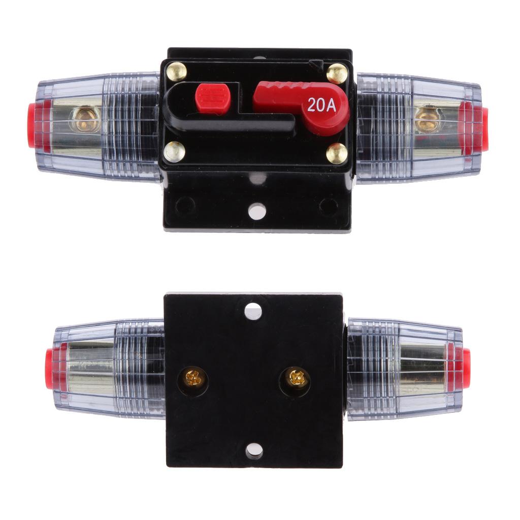 12V-24V Inline Auto Circuit Breaker 20A & 30A Switch Car Audio Fuse SKCB-02