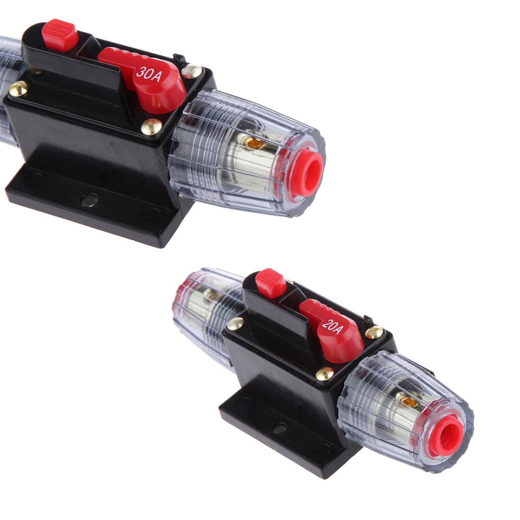 12V-24V Inline Auto Circuit Breaker 20A & 30A Switch Car Audio Fuse SKCB-02
