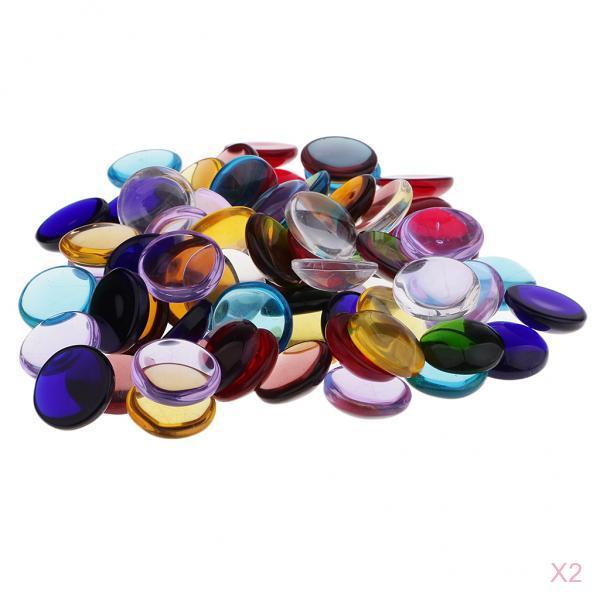 200g Assorted Round Vitreous Glass Mosaic Tiles for Arts DIY Crafts
