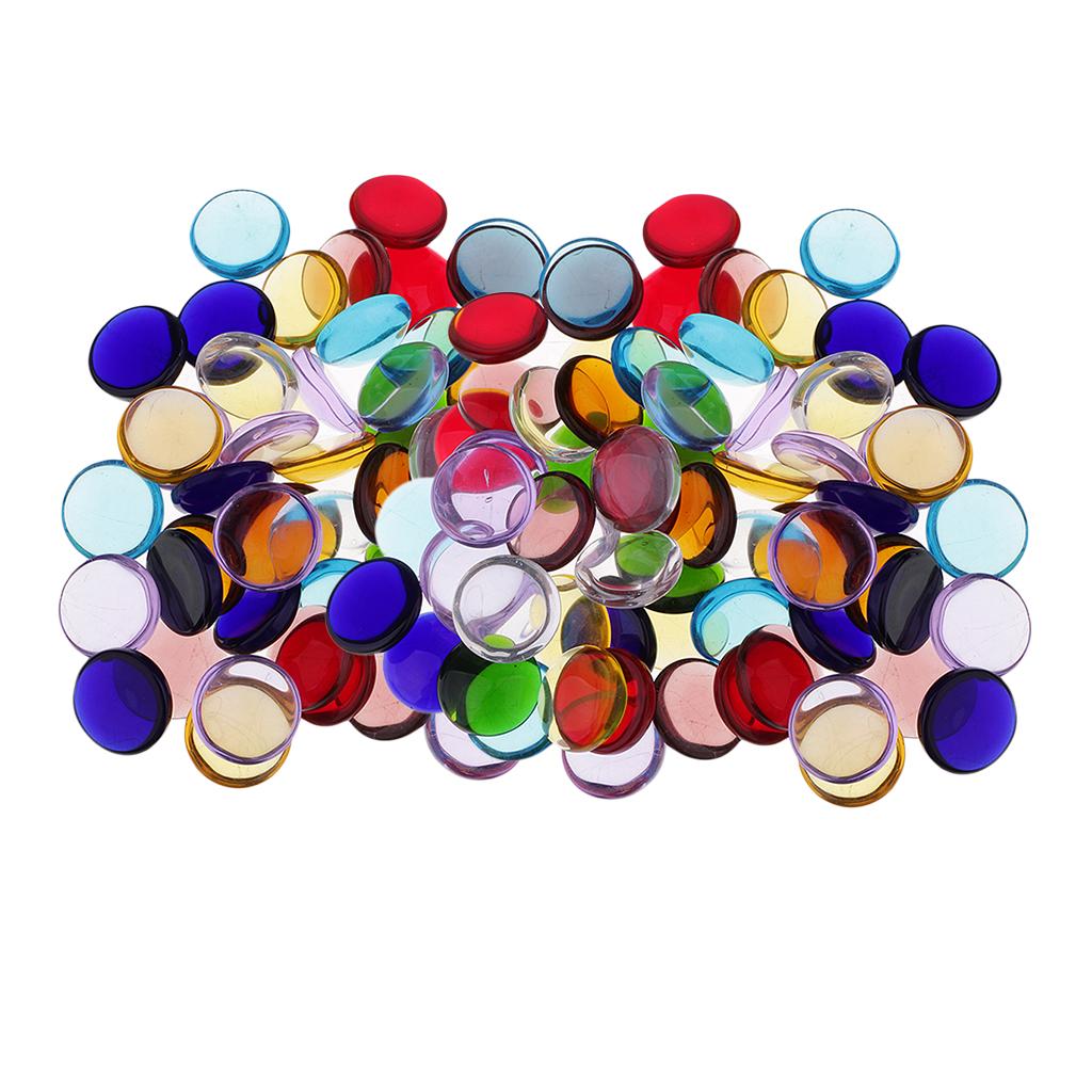 200g Assorted Round Vitreous Glass Mosaic Tiles for Arts DIY Crafts