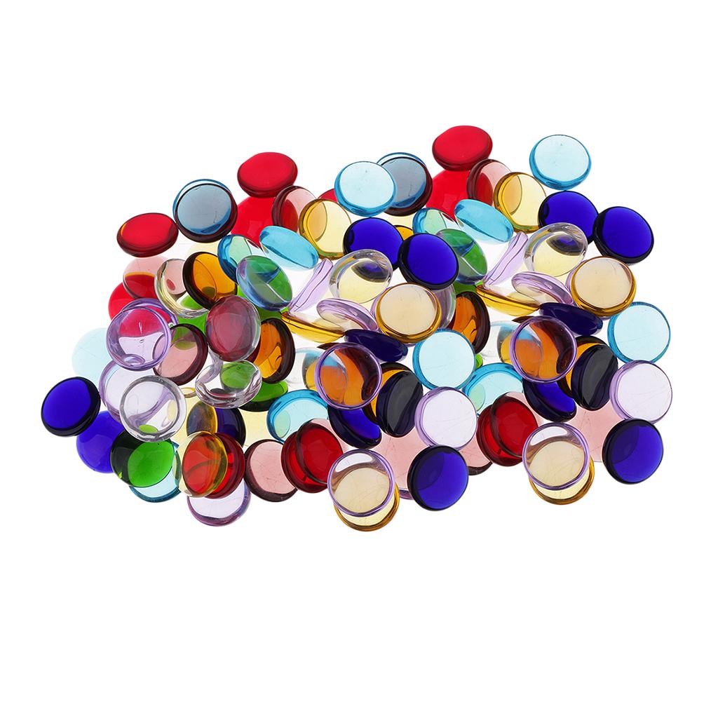 200g Assorted Round Vitreous Glass Mosaic Tiles for Arts DIY Crafts