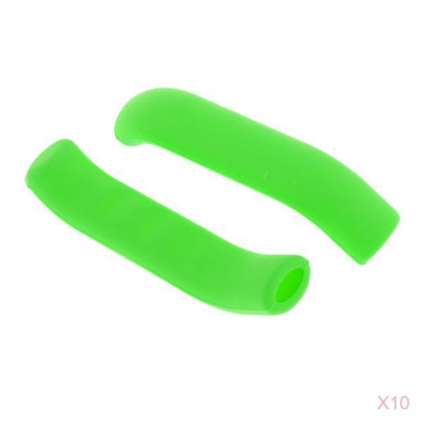 10 Pairs Soft Bike Brake Lever Cover Guard Protector Handle Sleeve Green