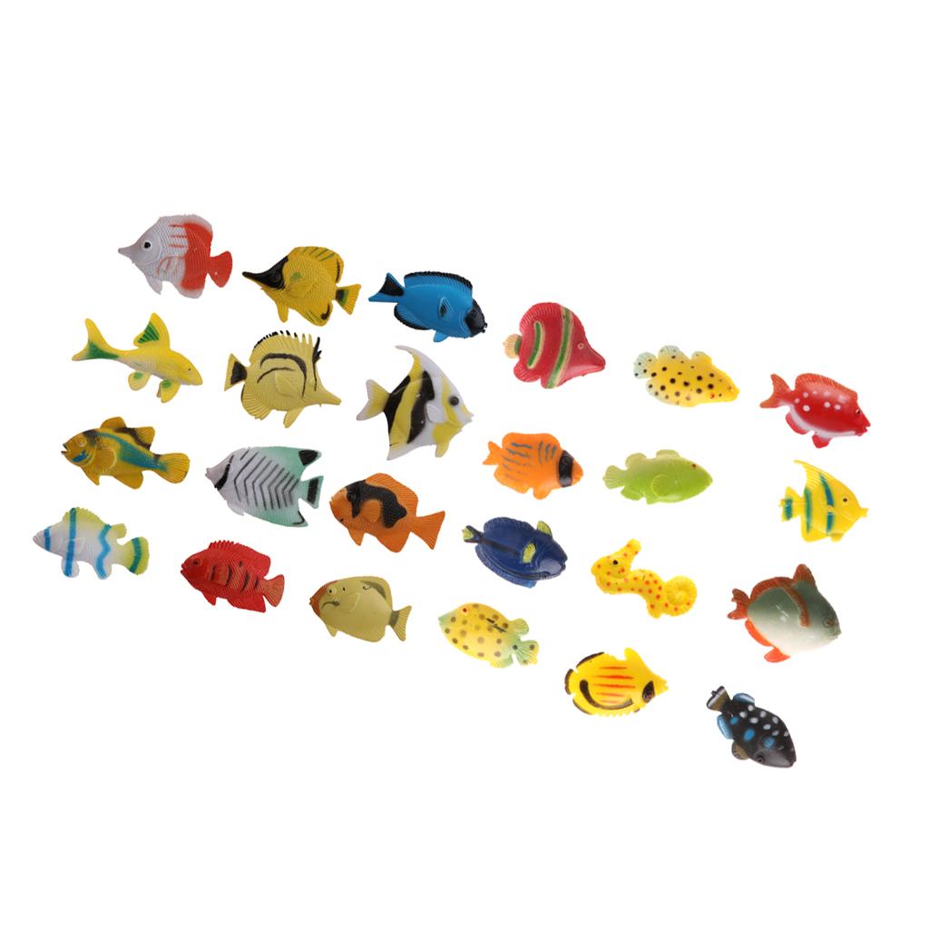 24-piece Plastic Marine Animal Fish Model Educational Toy Party Bag Fillers