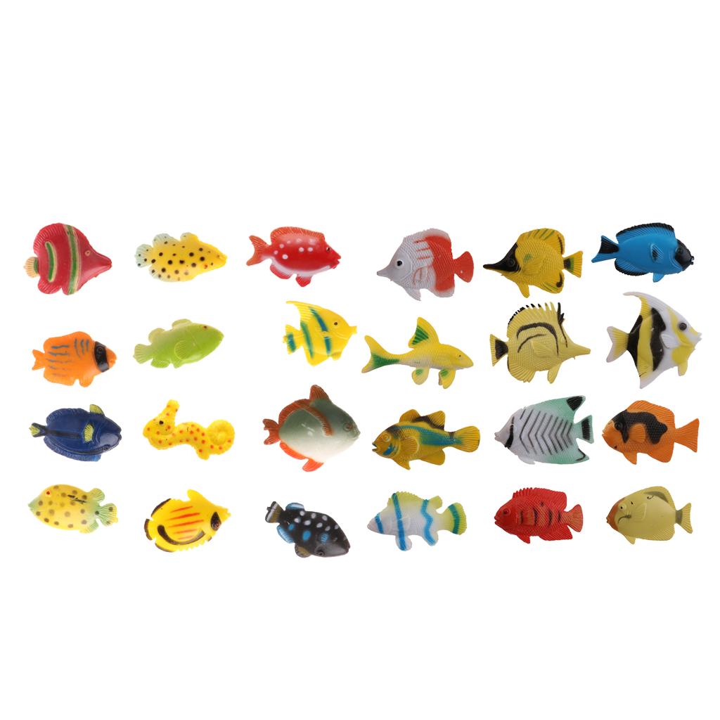 24-piece Plastic Marine Animal Fish Model Educational Toy Party Bag Fillers