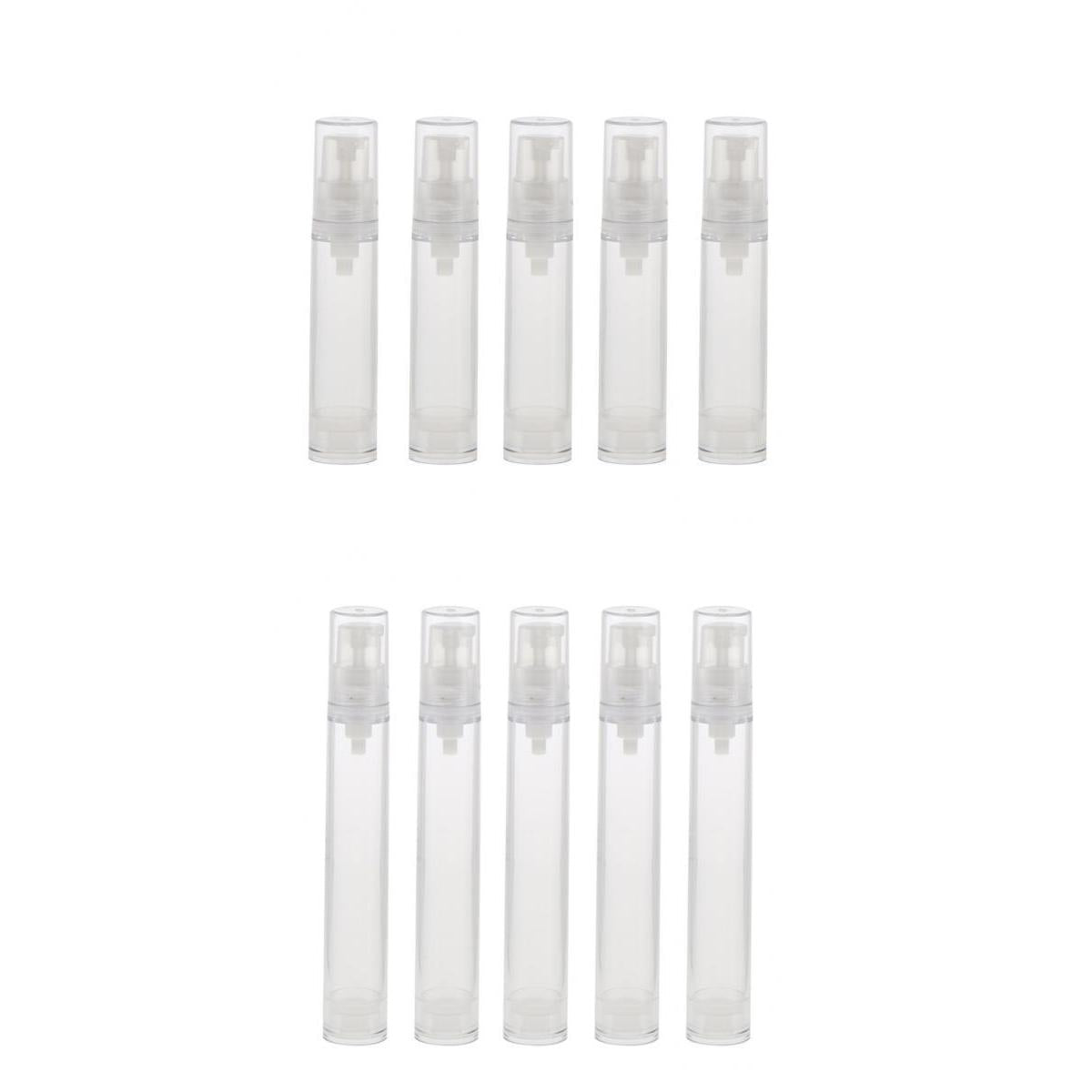 10 Pieces Pump Empty Airless Tubes Cosmetic Cream Lotion Travel Bottles