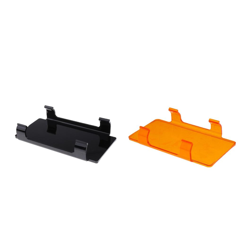 2X Car SUV Lens Cover Snap Housing for Straight Curved LED Light Black+Amber