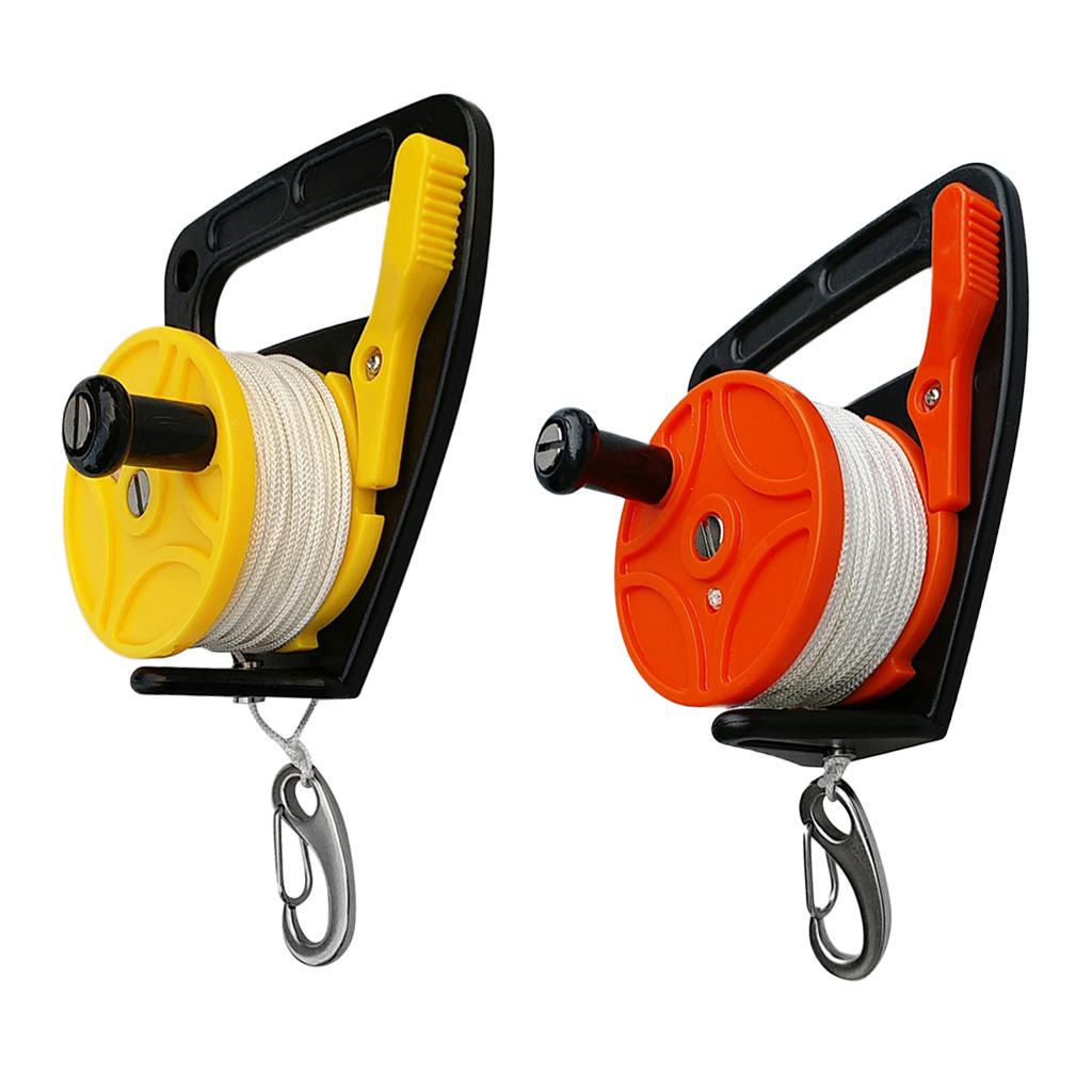 2 Pieces Scuba Diving Wreck Reel Kayak Anchor with Handle 150ft Line Snap