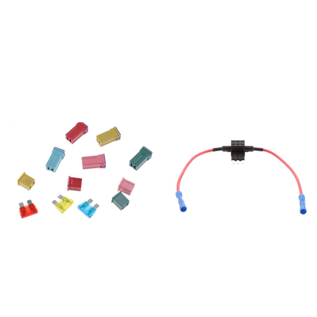 27 Pieces Mini Blade Fuse Assortment Kits for Car Truck & Fuse Holder Wire
