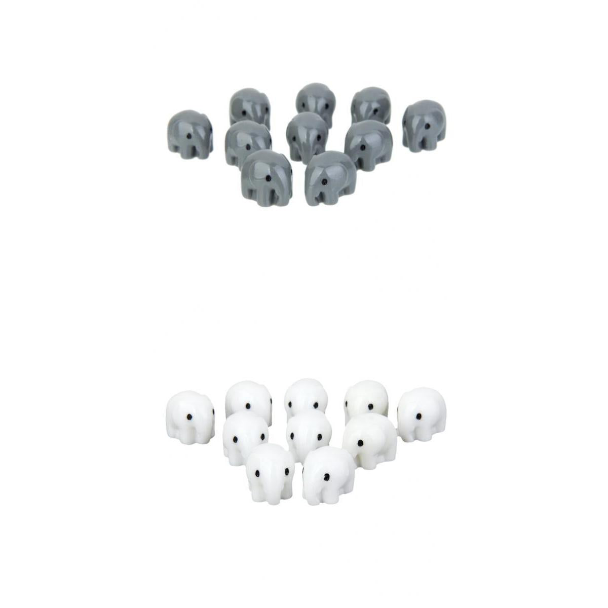 20pcs Miniature Dollhouse Bonsai Craft Landscape Grey&White Elephant Decor