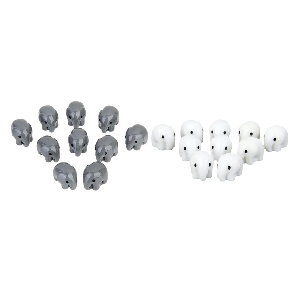 20pcs Miniature Dollhouse Bonsai Craft Landscape Grey&White Elephant Decor