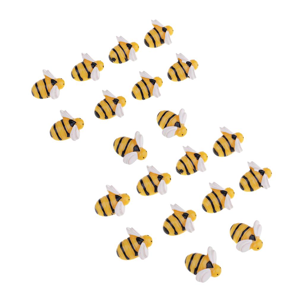 20 Pieces Bee Shape Resin Flatback Embellishment DIY Phone Case Decoration