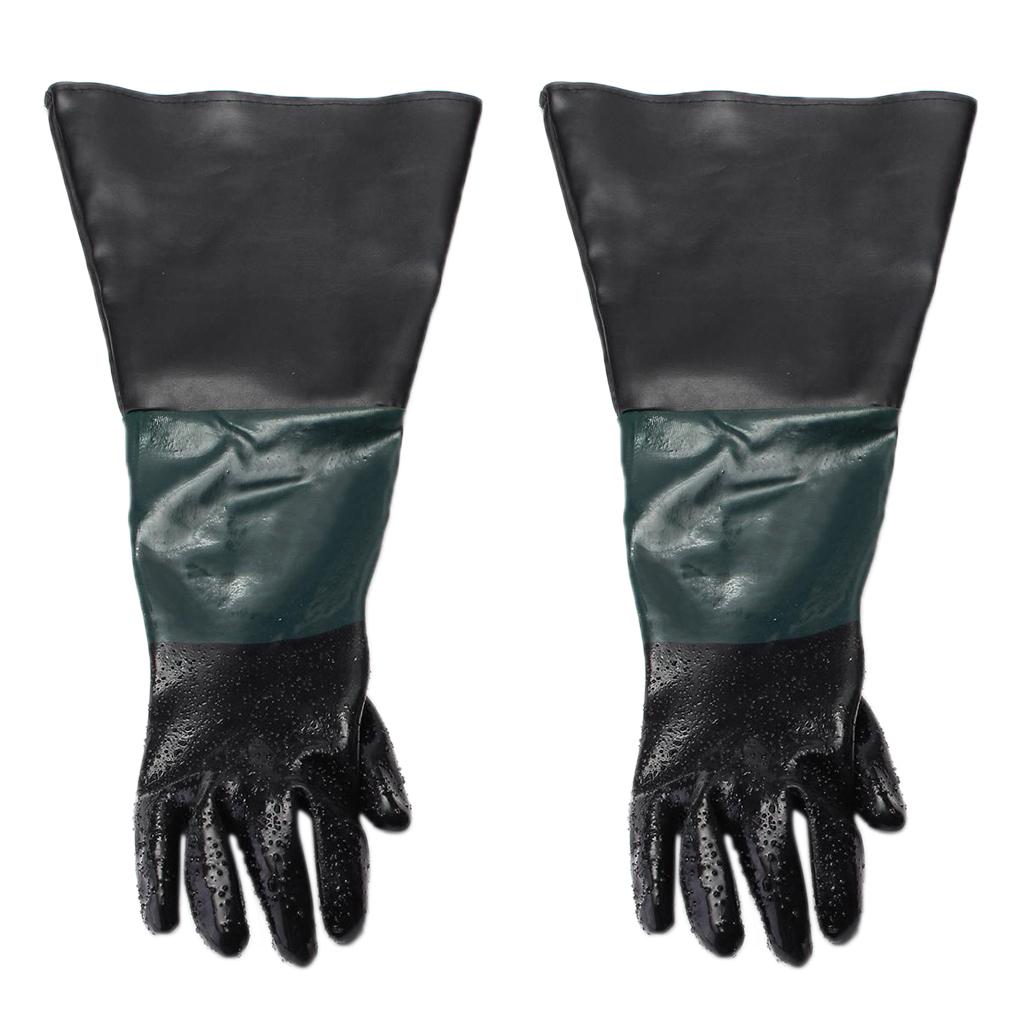 2x Left Hand Protective Working Gloves for Sand Blaster Blast Cabinet 60cm