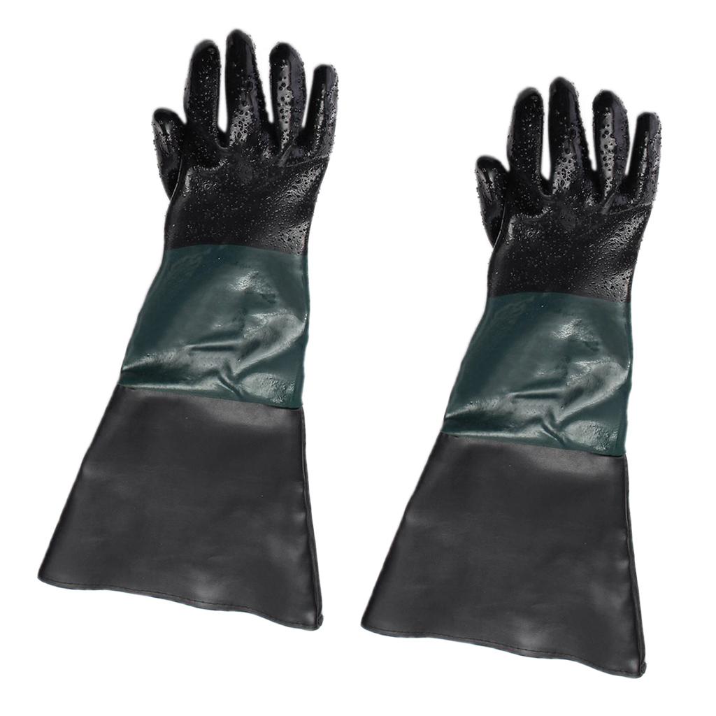 2x Left Hand Protective Working Gloves for Sand Blaster Blast Cabinet 60cm