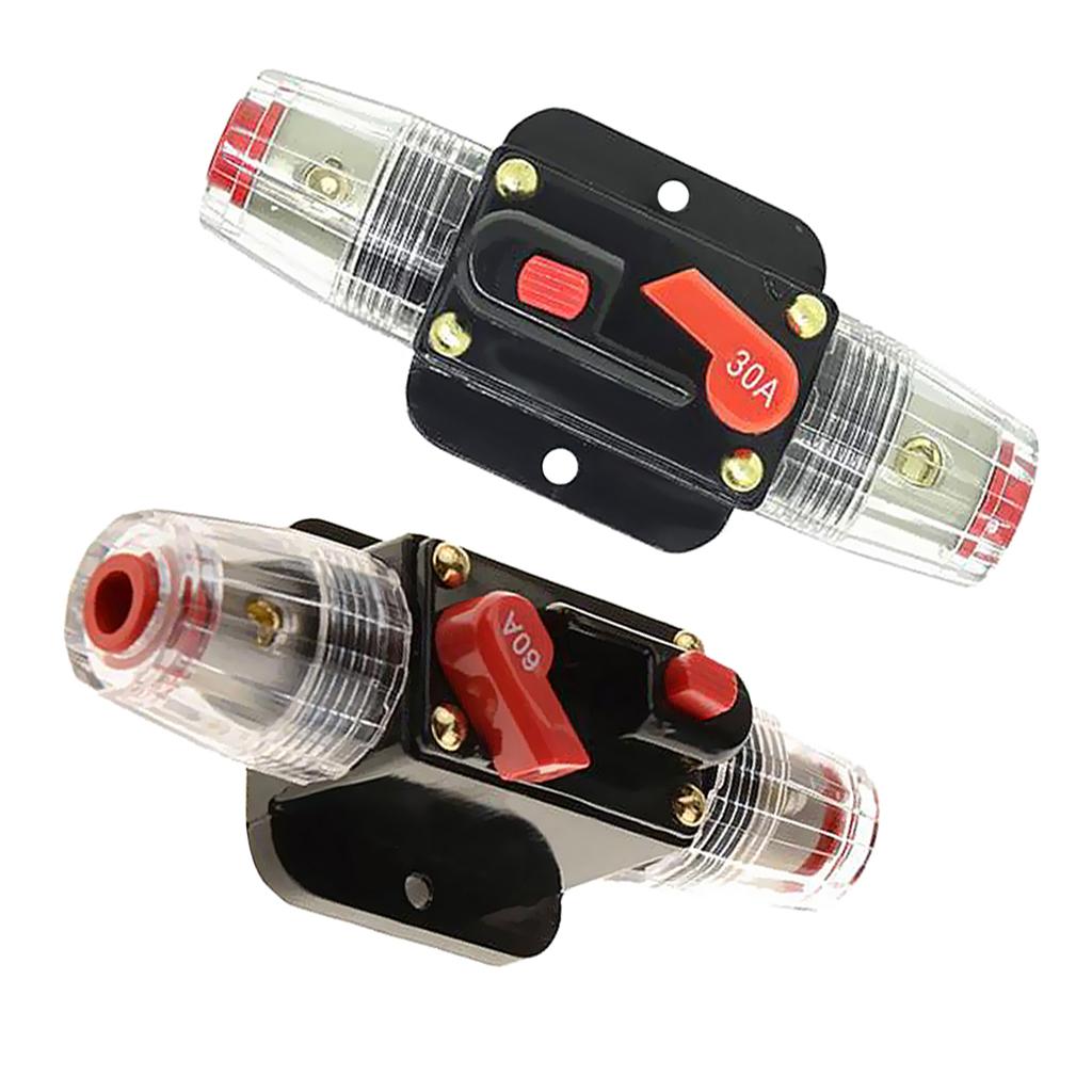 30A + 60A 12V DC Solar System Waterproof Circuit Breaker Reset Fuse Inverter
