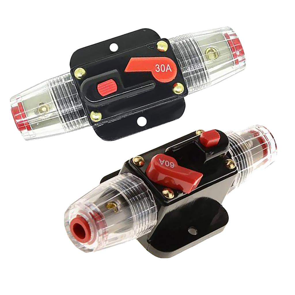 30A + 60A 12V DC Solar System Waterproof Circuit Breaker Reset Fuse Inverter