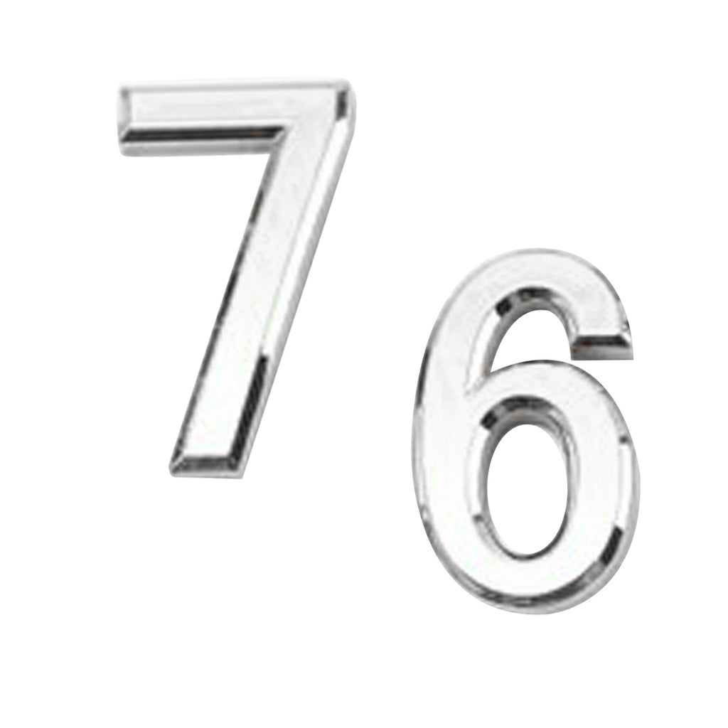 2Pcs Silver Plastic Self-Adhesive House Hotel Door Number 6 and Number 7