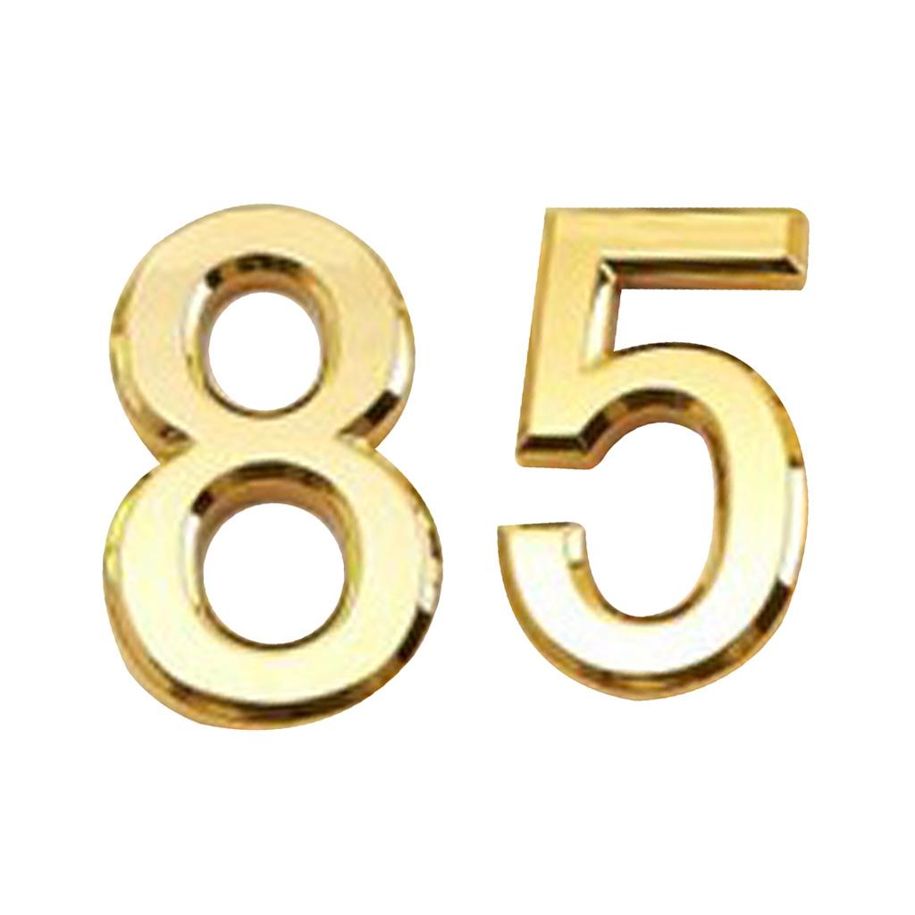 2Pcs Gold Plastic Self-Adhesive House Hotel Door Number 5 and Number 8