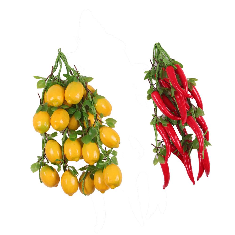 10Pcs Artificial Fruits Vegetables Strings Agritainment Farm Hanging Decor