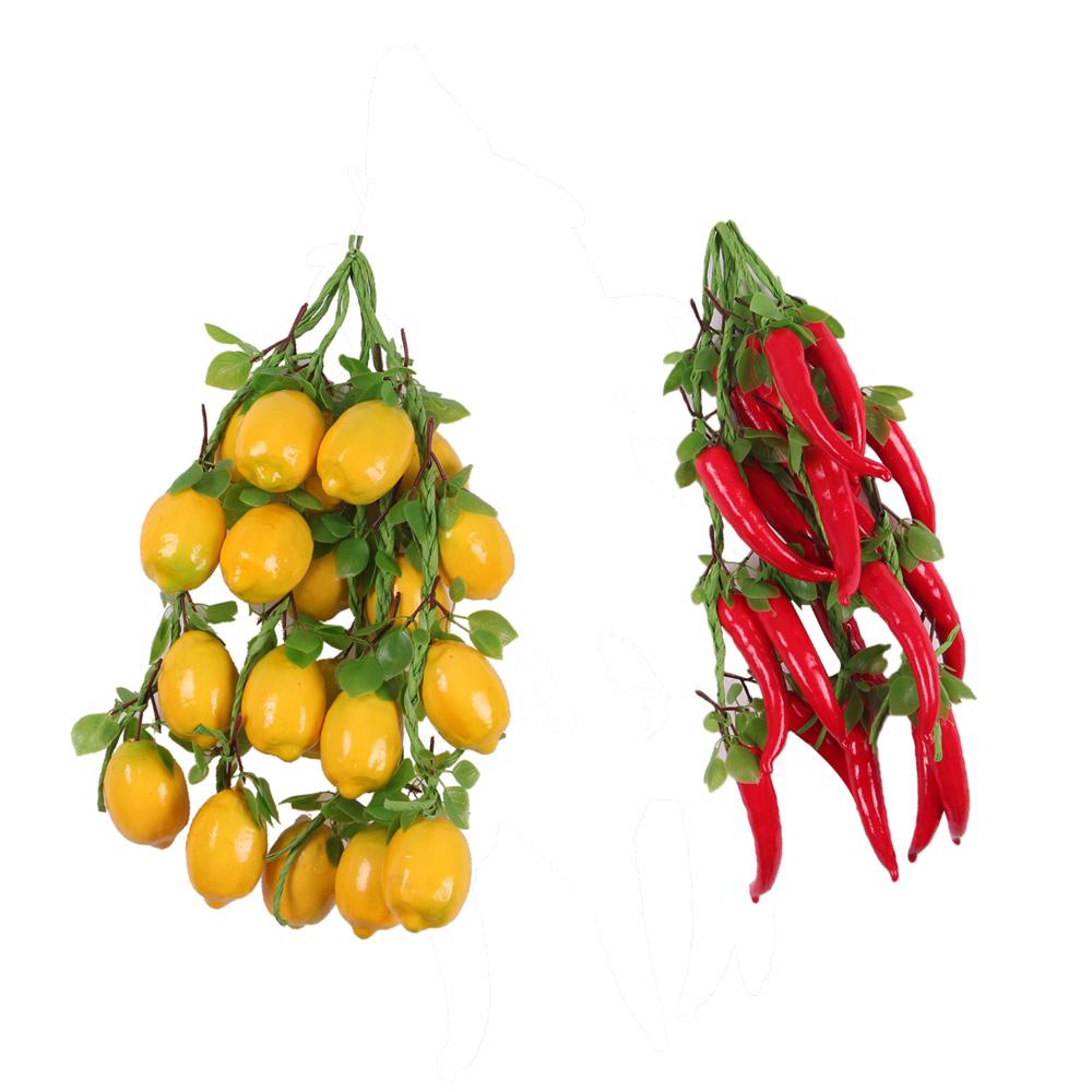 10Pcs Artificial Fruits Vegetables Strings Agritainment Farm Hanging Decor