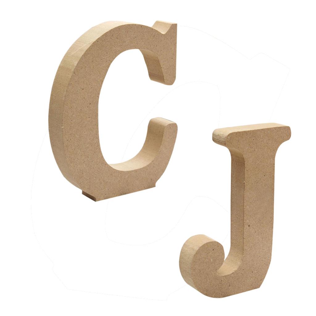 2Pcs Wooden Alphabet Letter Plaque Wall Hanging Wedding Nursery Decor J & C