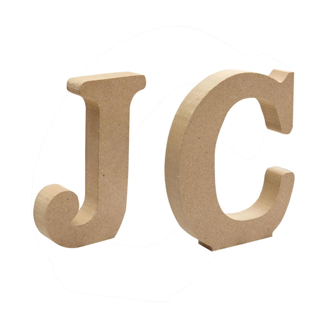 2Pcs Wooden Alphabet Letter Plaque Wall Hanging Wedding Nursery Decor J & C